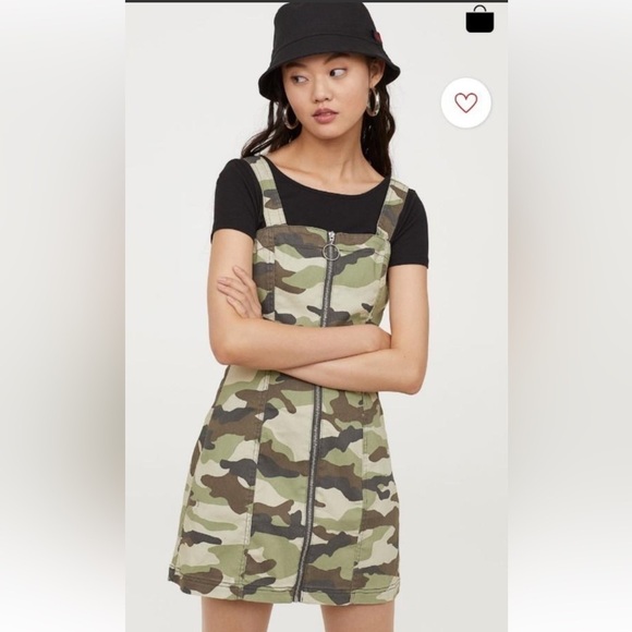 NWOT Camo overall dress - Picture 1 of 9